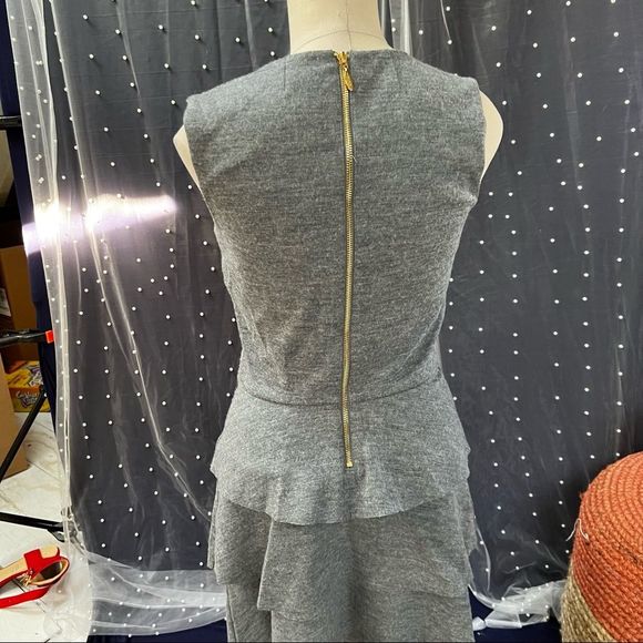 Juicy Couture Rhinestone Embellished Ruffle Layered Gray Dress - Picture 5 of 8